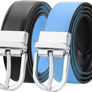 Reversible Leather Belt Women Kids Youth Casual Formal 28mm 2 Colors